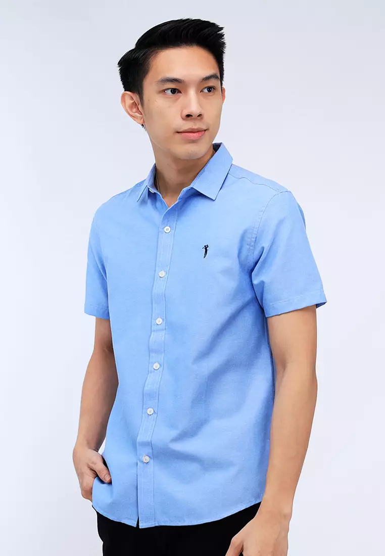 Buy Bossini Men Woven Oxford Polo Short Sleeves 2024 Online