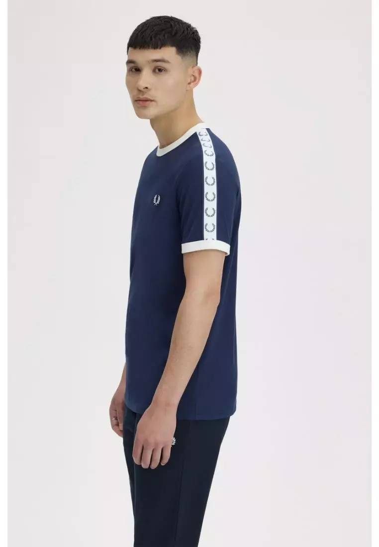 Fred Perry M4620 Taped Ringer T-Shirt (Carbon Blue)