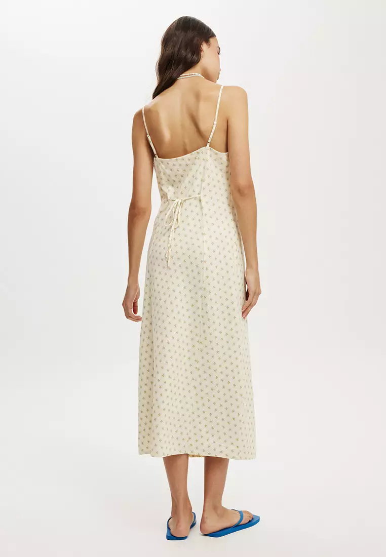 Haven Straight Neck Midi Dress
