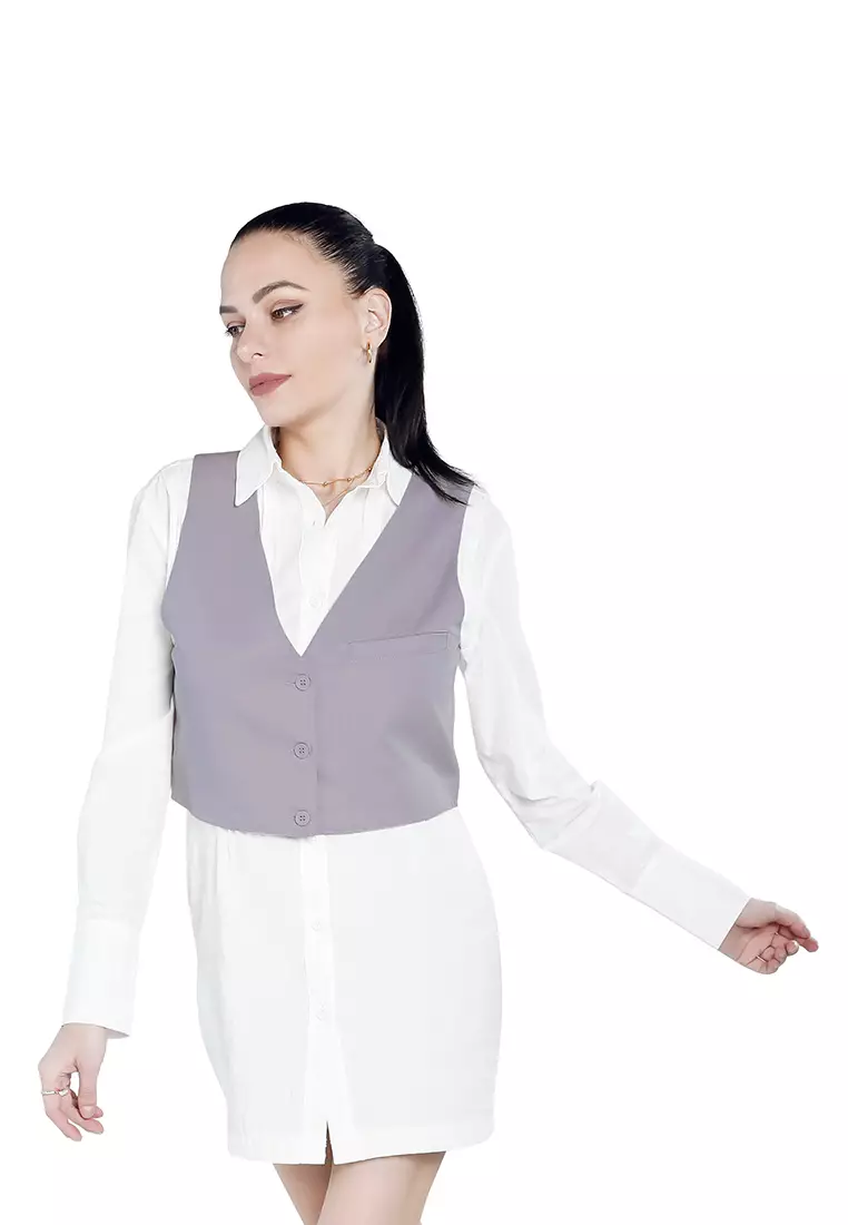 Rompi Kancing Kasual dengan Warna Ungu