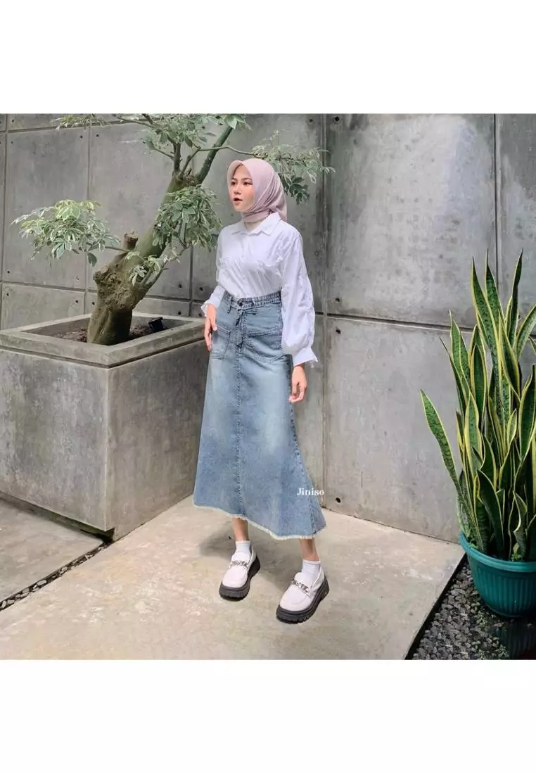 Highwaist Rok Mermaid Jeans Panjang 906 SEVENTY