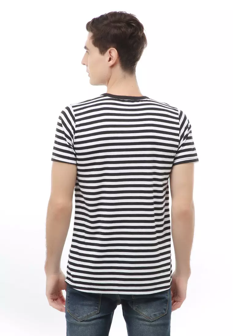 Jack T-Shirt Atasan Kasual Kaos Polos Pria Model Kancing Lengan Pendek Material Cotton ORIGINAL - White Black