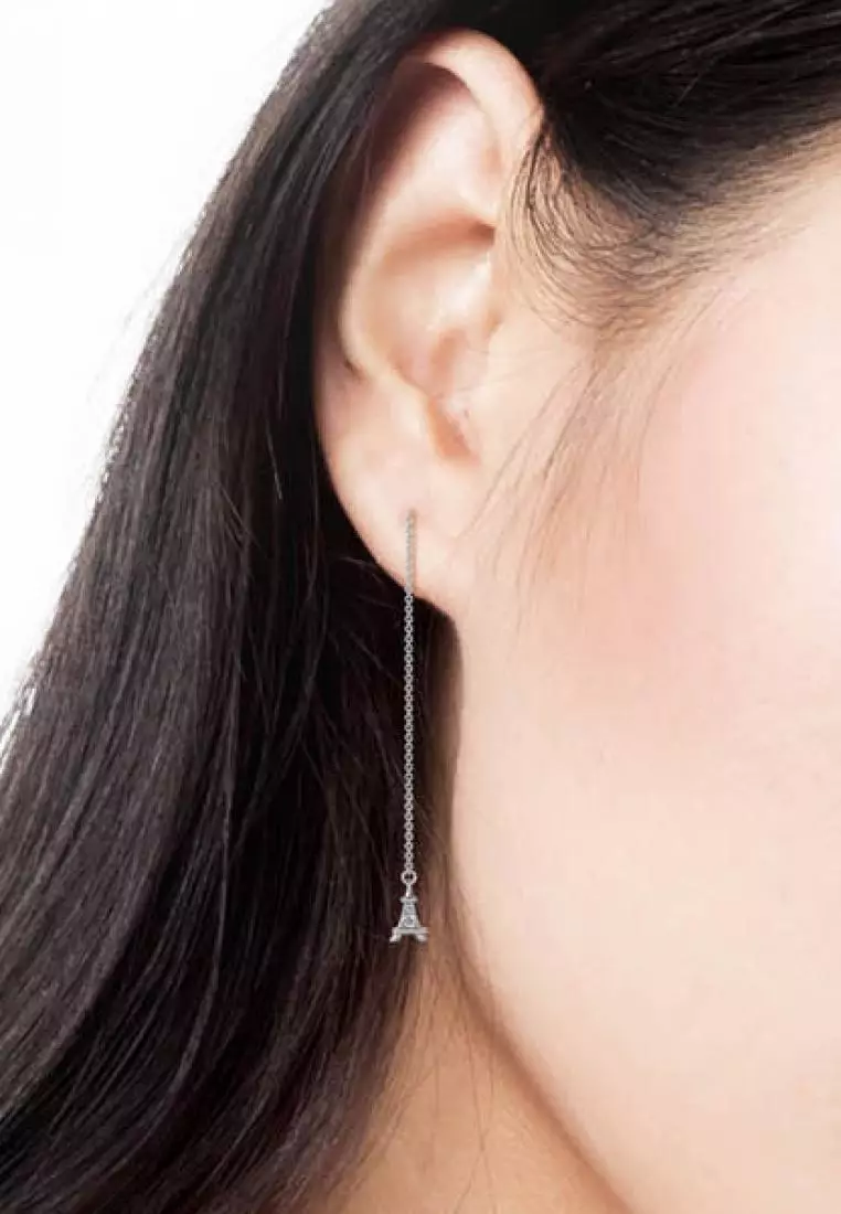 Dangling Tower Earring WG - Anting Crystal Swarovski® by Her Jewellery