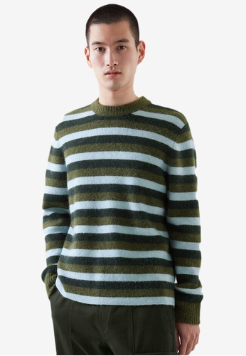 Cos green and multi and brown Regular-Fit Striped Jumper 764DAAABF4C0FBGS_1