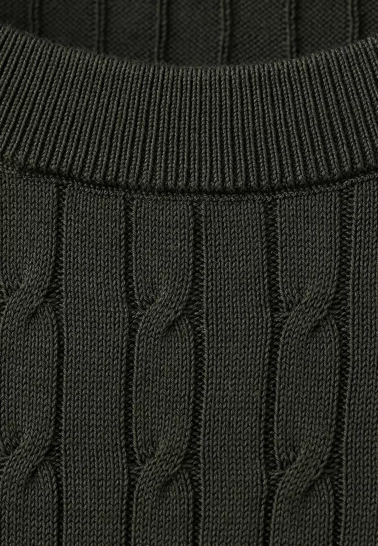Cable Knit T-Shirt 100% Cotton