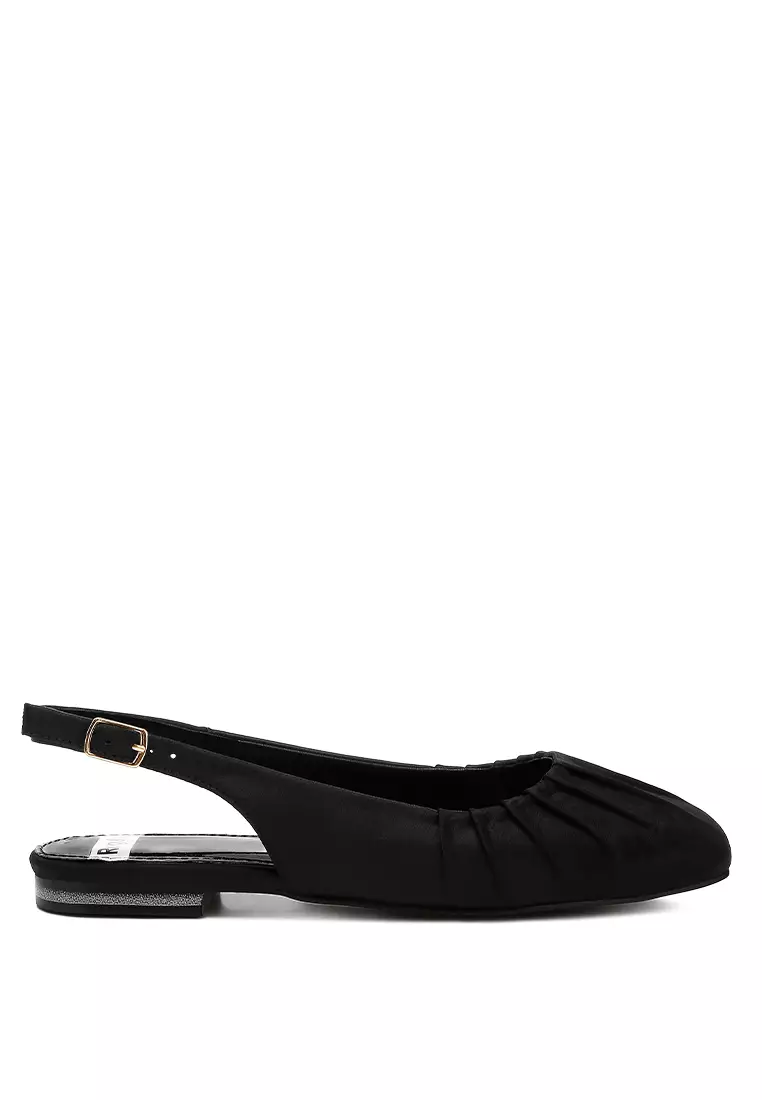 Discount on Rag & CO.  shoes - SKU: Satin Square Toe Flat Slingback in Black