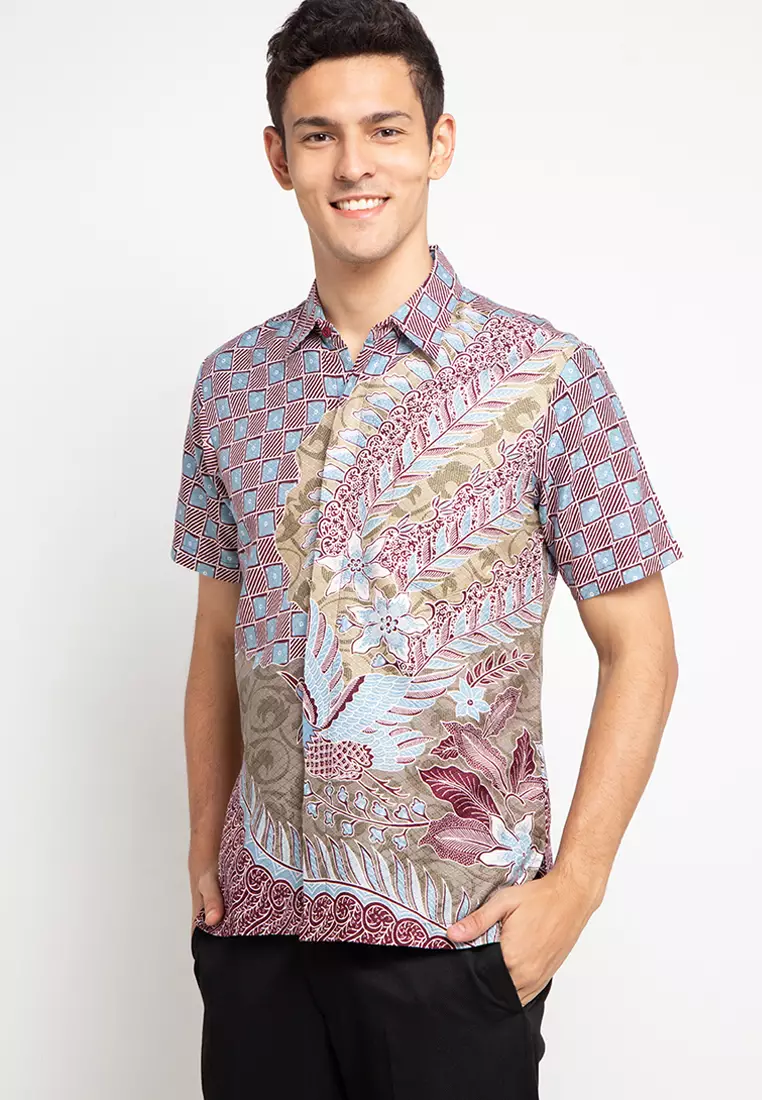 Kemeja Batik Pria - Bhatara Batik Orlando- Atasan Kemeja Batik Lengan Pendek