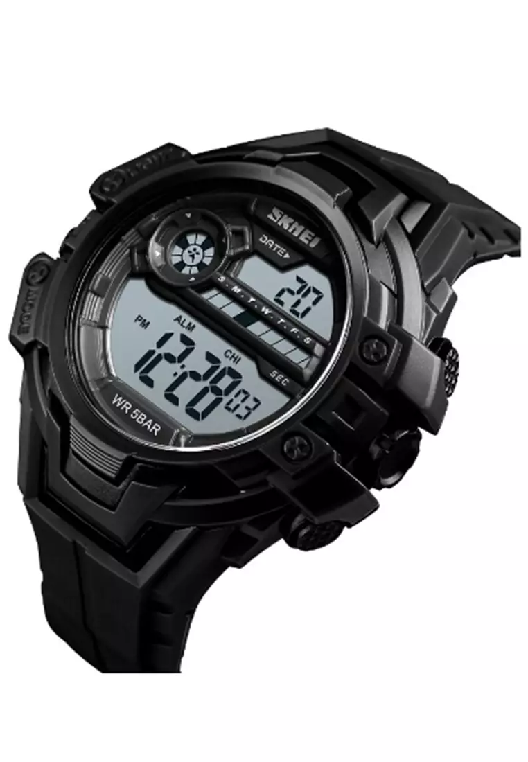 Jam Tangan Digital Pria Waterproof Many Function Strap Tali Material Silicon SLC110 ORIGINAL