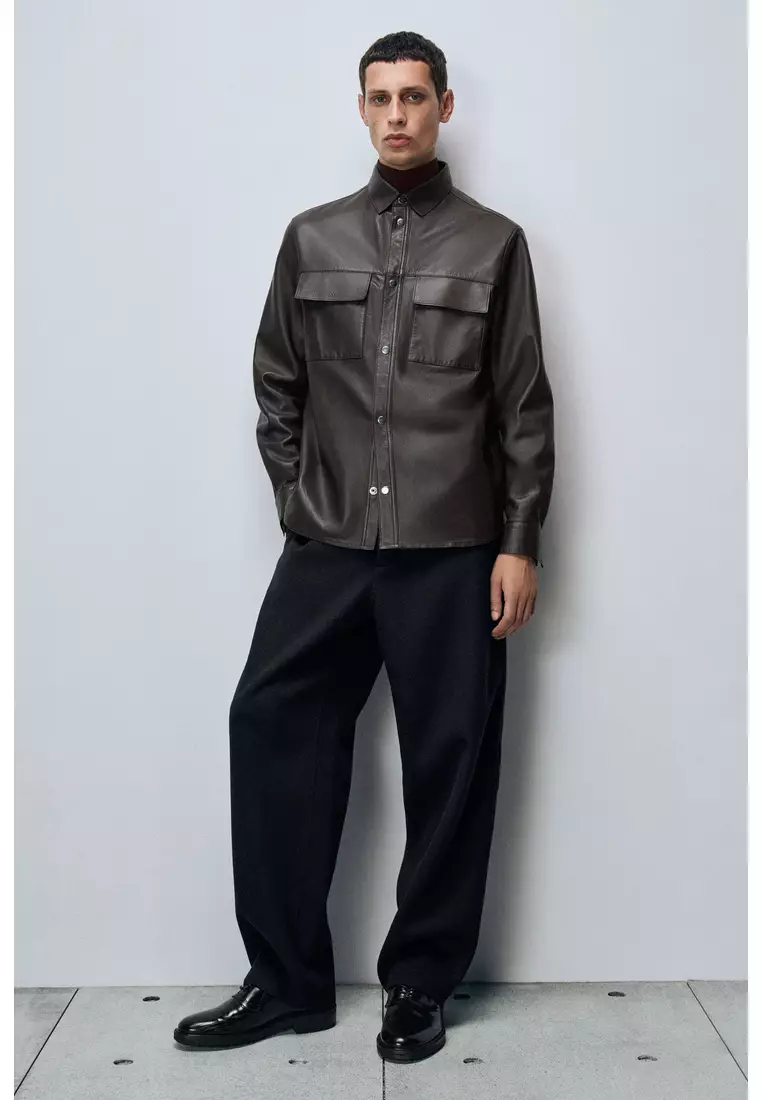 COS Leather Overshirt 黒 レザージャケット ボタン付き Buy COS LEATHER OVERSHIRT 2026 Online | ZALORA Philippines