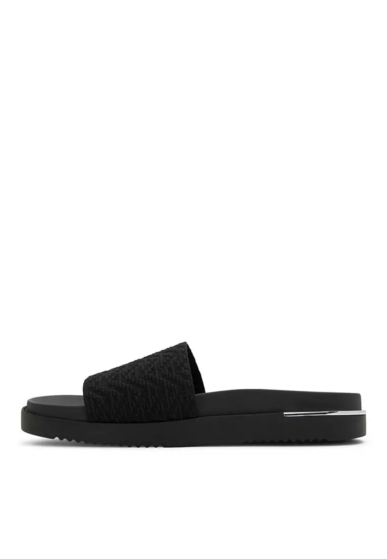 Aldo black slides cheap