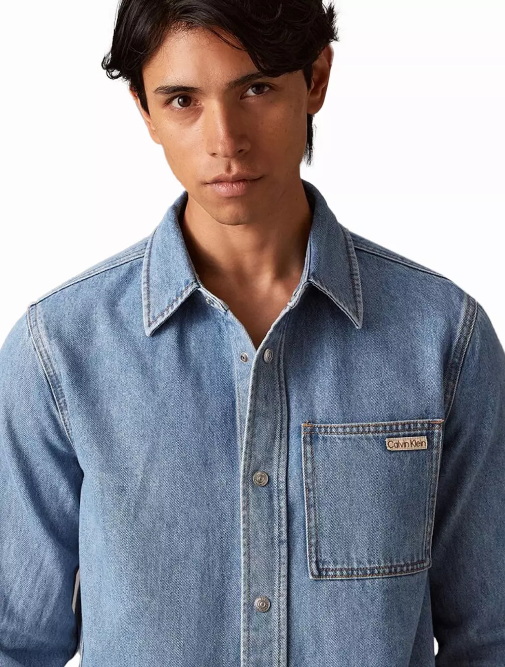 Calvin Klein Jeans - One-Pocket Denim Regular Shirt - Blue - blue