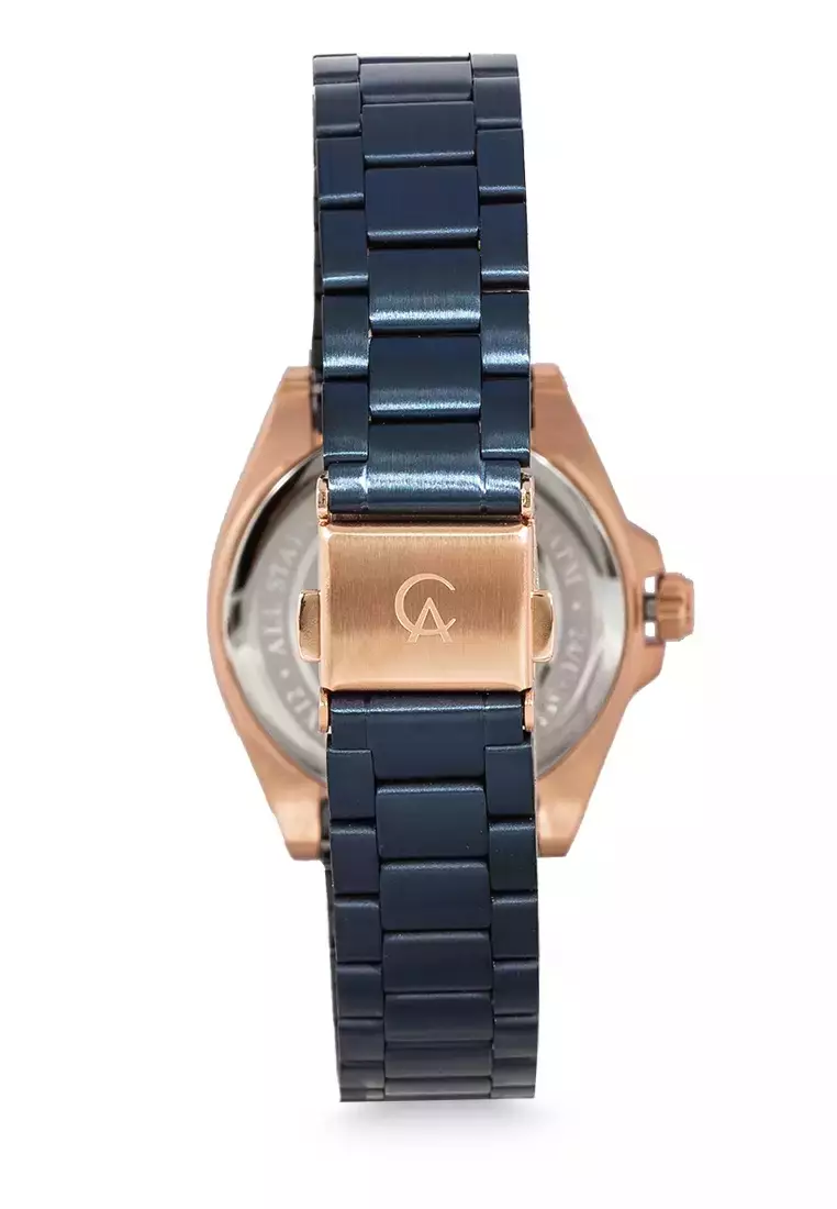 Alexandre Christie Jam Tangan Wanita - Blue Rosegold - Stainless Steel - 8688 LDBURBU