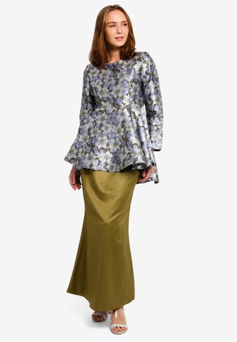 Modern Peplum Kurung from Gene Martino in Green - BAJU ...