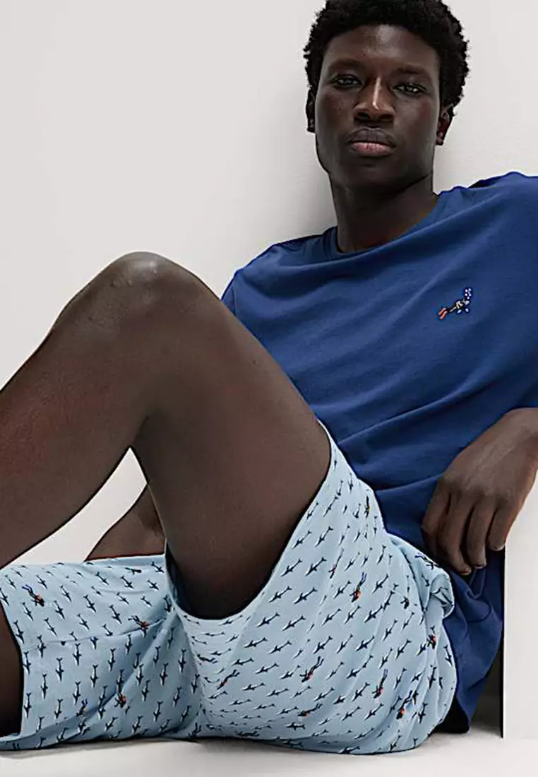 Pure Cotton Diver Print Pyjama Set