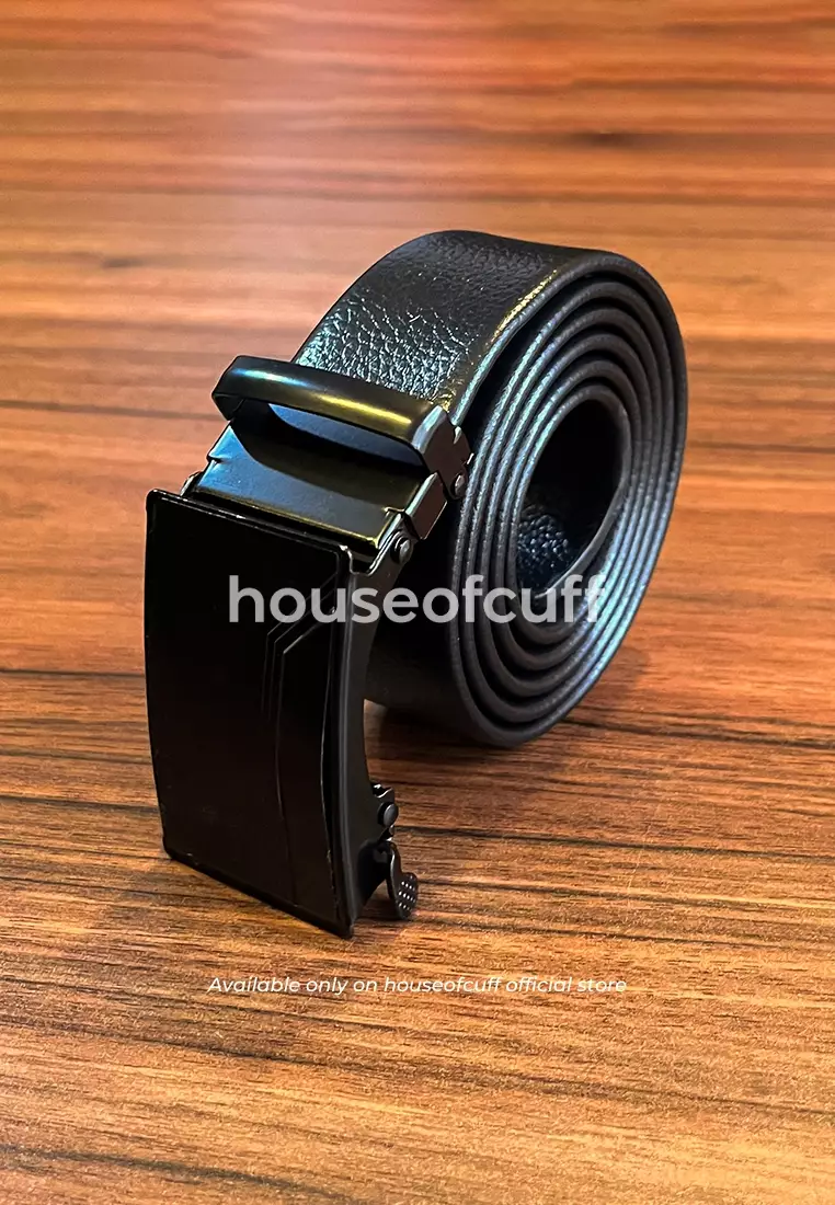 Houseofcuff ikat pinggang kulit rail hitam belt RL04