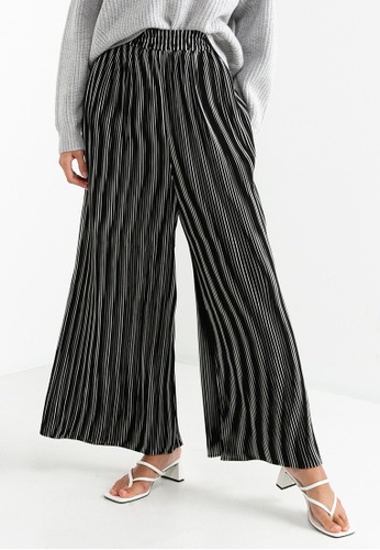 ck Calvin Klein black Architectural Printed Pleated Pants A74E2AA7E321E6GS_1