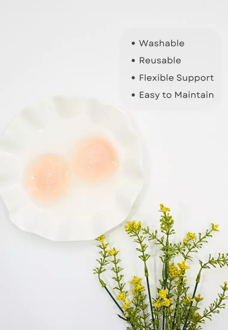 3 Packs Nipple Cover Pads in Silicone Nubra Invisible Reusable Adhesive Stick on Wedding Bra 隐形聚拢胸胸貼
