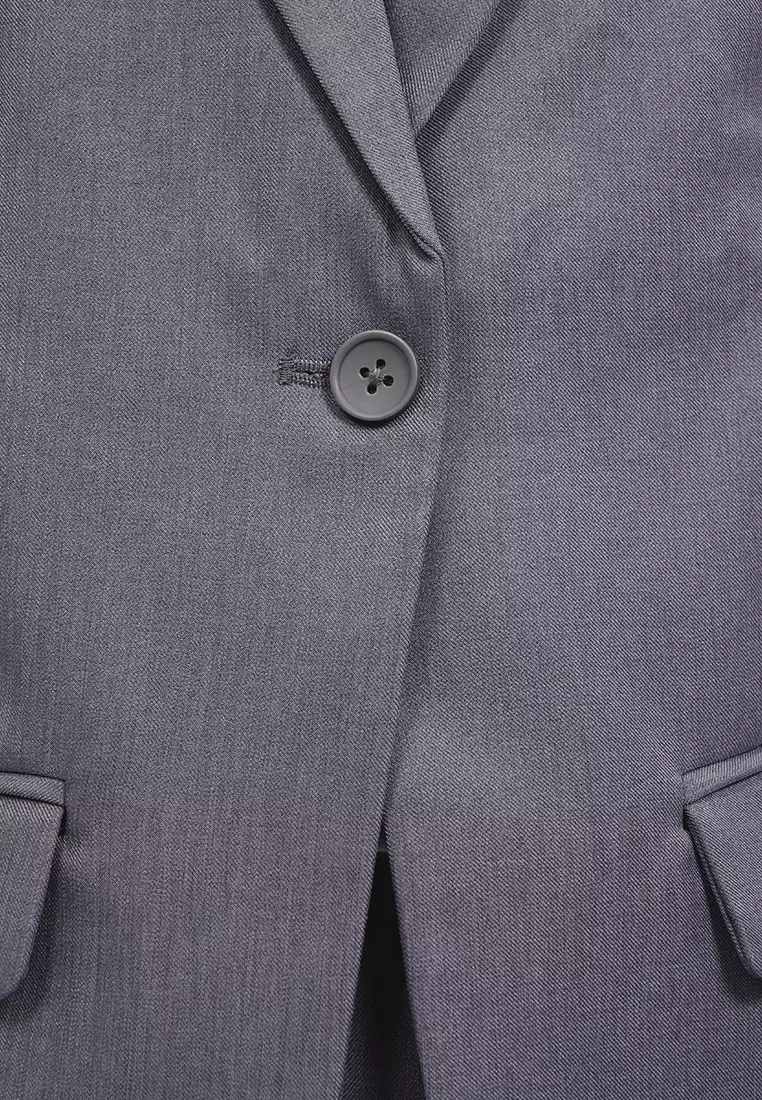 Regular Fit Blazer with Elastic Sleeves