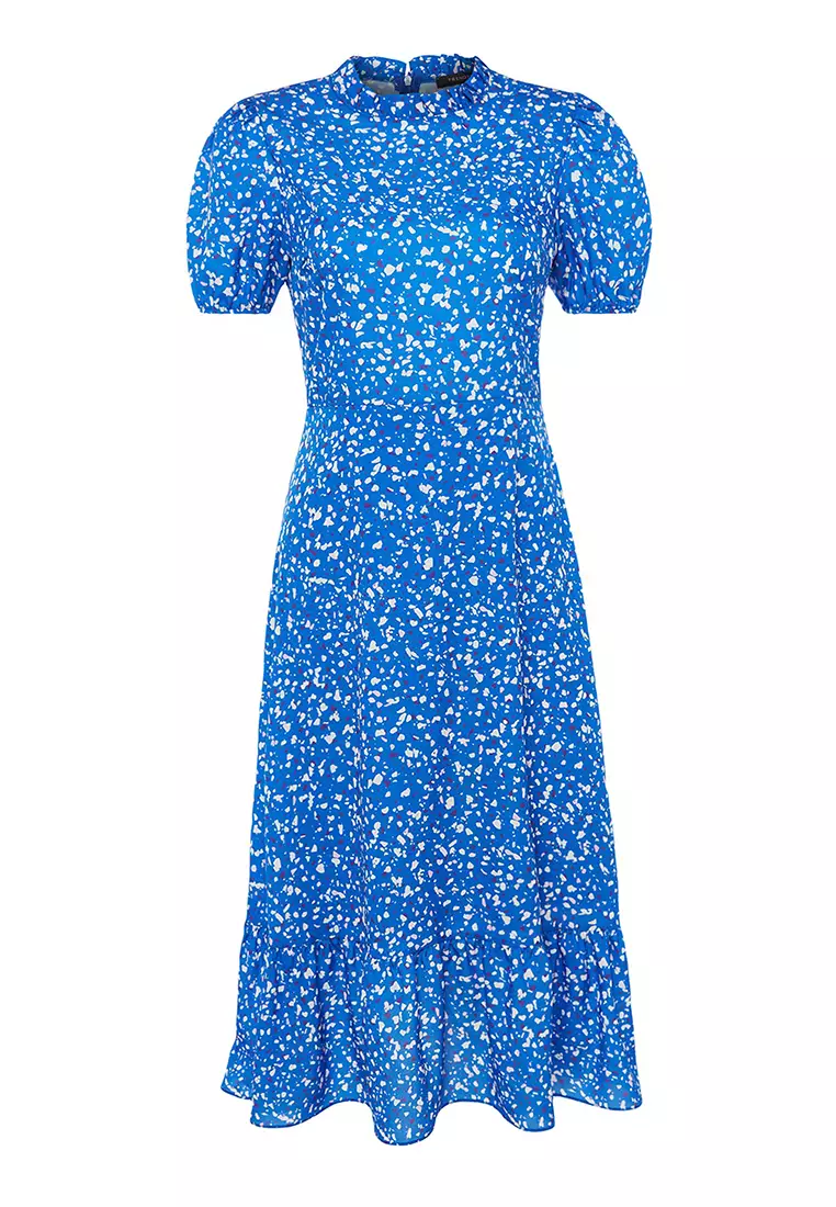 Vestido Tejido Mujer Trendyol - Mini Vestido Línea A - Estampado - 95% Poliéster