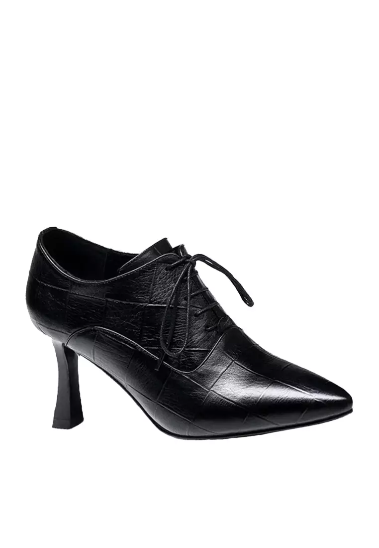 Discount on Twenty Eight Shoes  shoes - SKU: VANSA Top Layer Cowhide Lace-Up High Heels VSW-H8572310.5