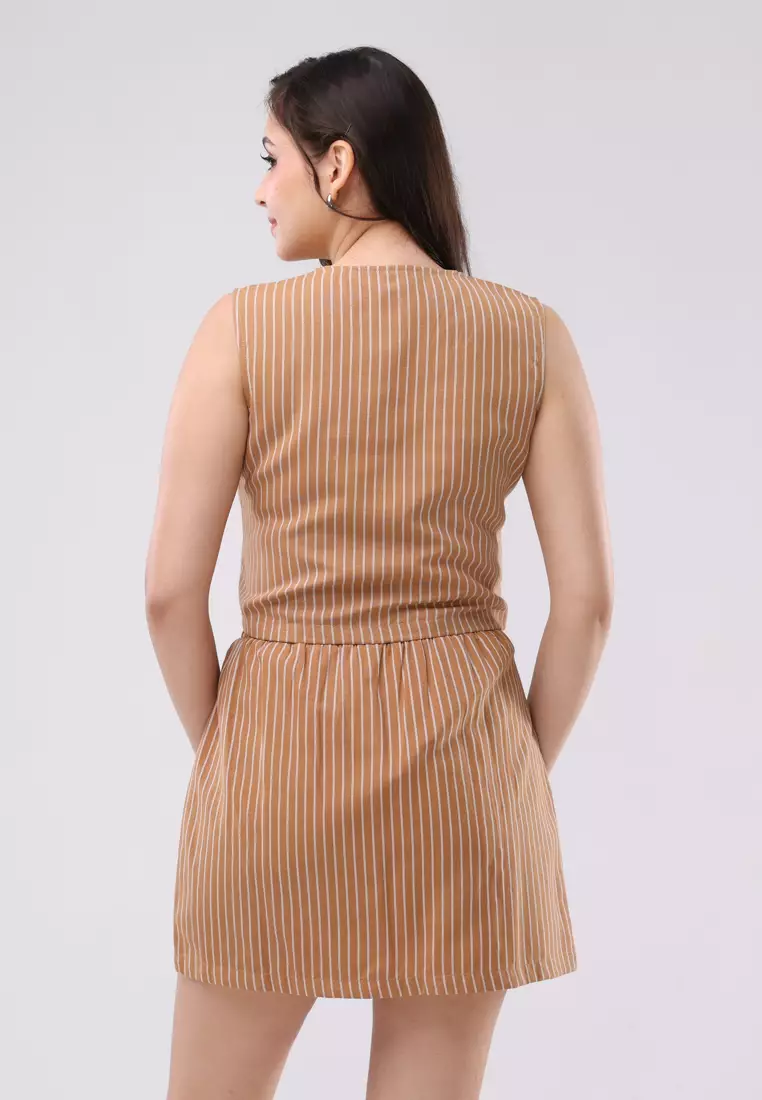 Cotton Stripes Sleeve less Top