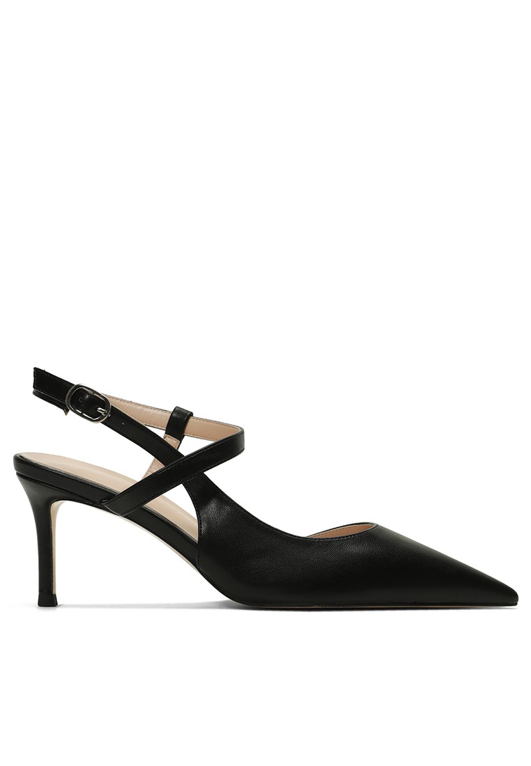 6CM Synthetic Leather Pointed Slingback Mid Heels HZL279-2