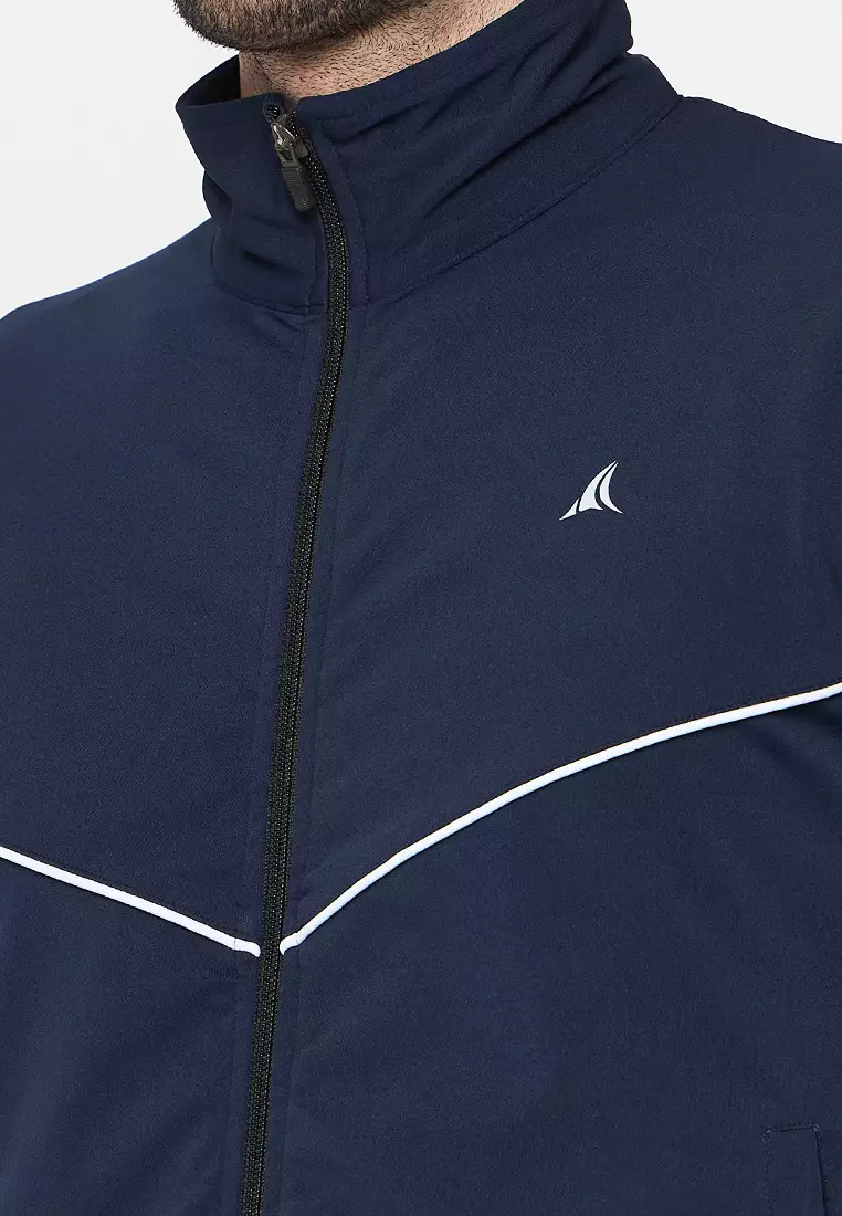 男式海军蓝训练设计师运动夹克