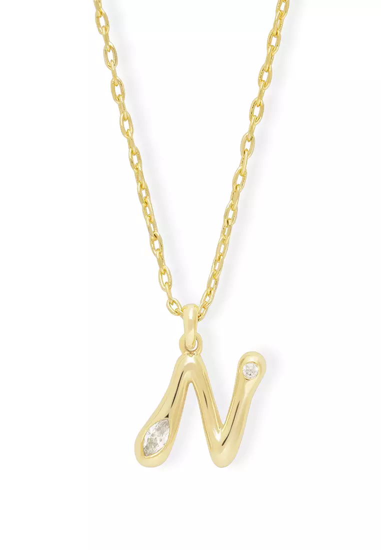 Buy Wanderlust + Co Alphabet Bubble Pendant Necklace Letter N 2023