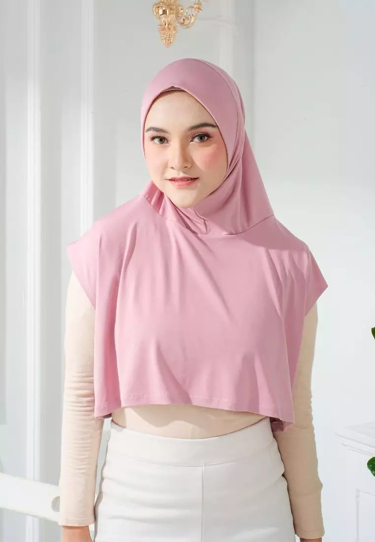 Alesha Hijab Outer Dusty Pink - Hijab Olahraga
