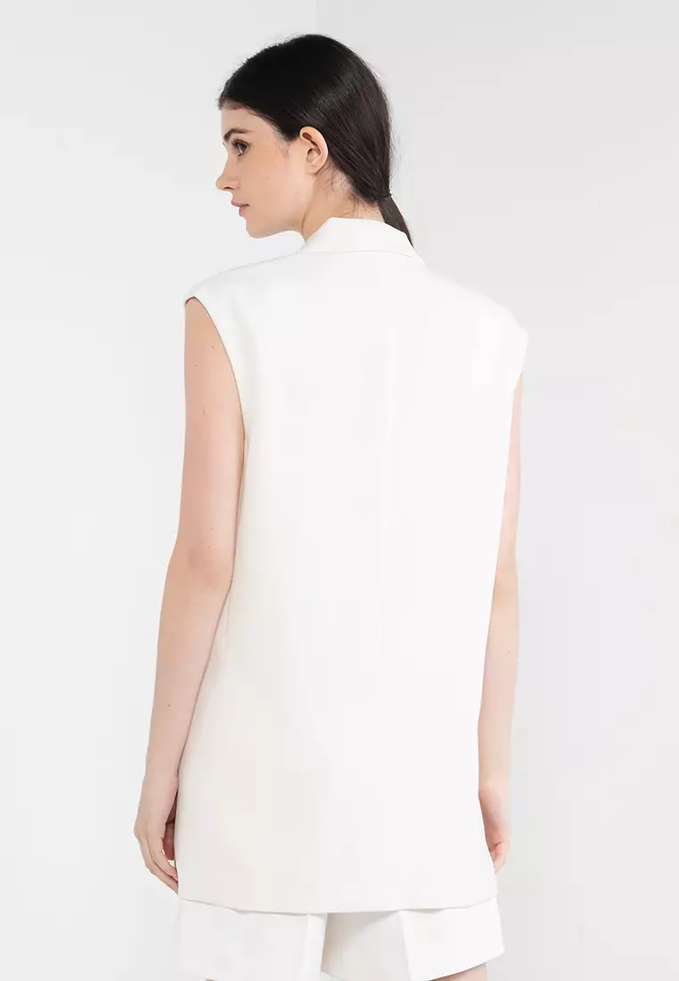 Buy ck Calvin Klein Triacetate Poly Ring Trim Long Vest 2023