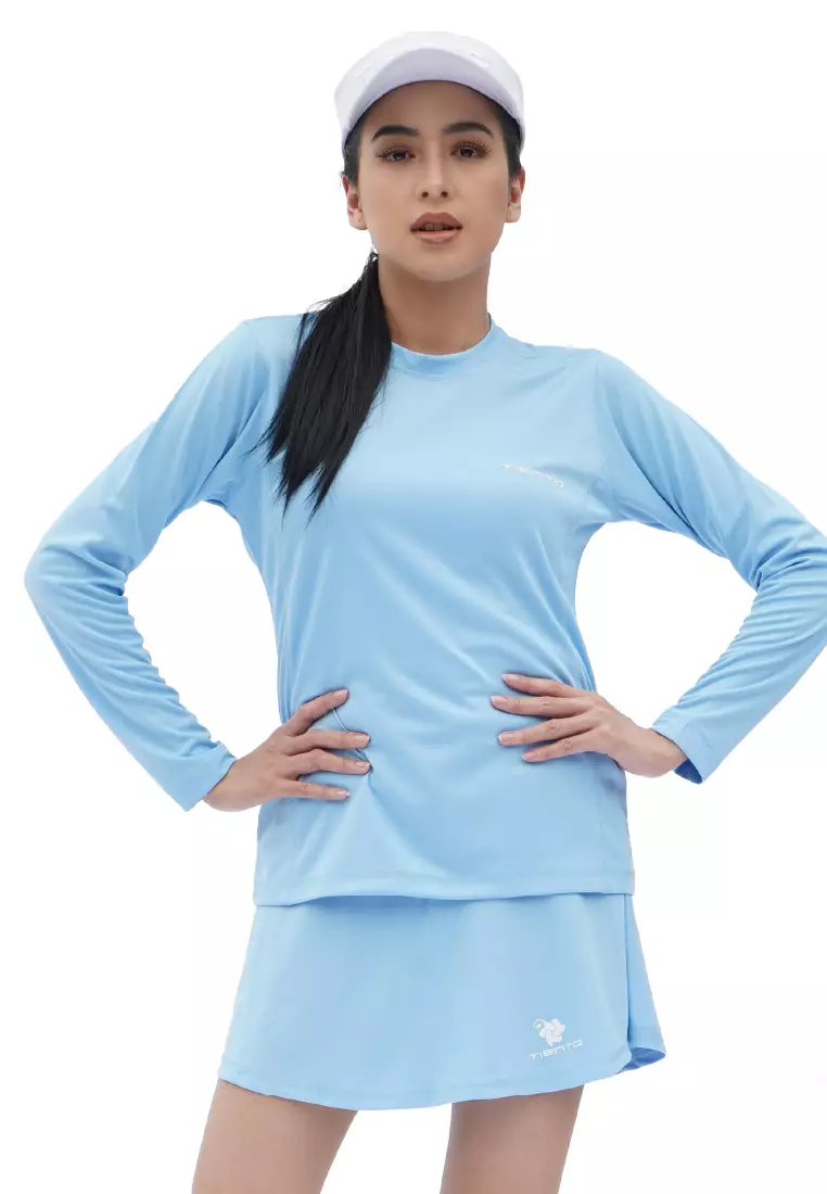 Tiento Kaos Running Dry Fit Baju Olahraga Wanita Lengan Panjang Gym Pakaian Sport Lari