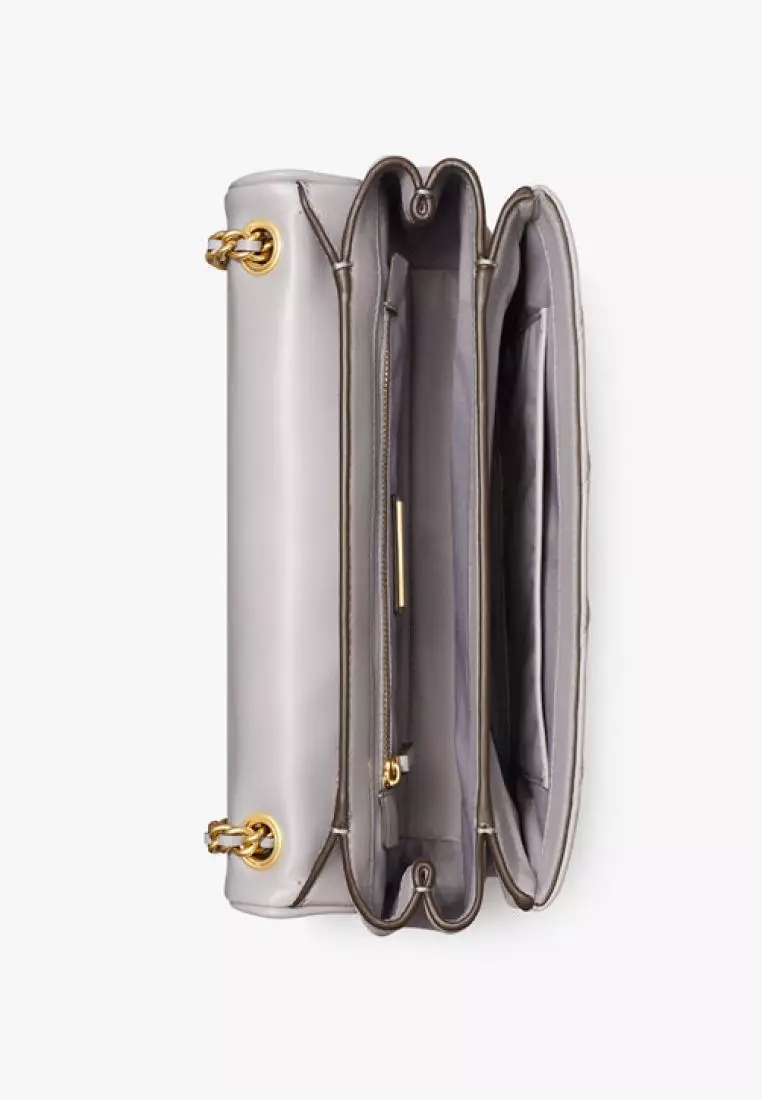 Tory Burch Fleming Soft Convertible Shoulder Bag Bay Gray