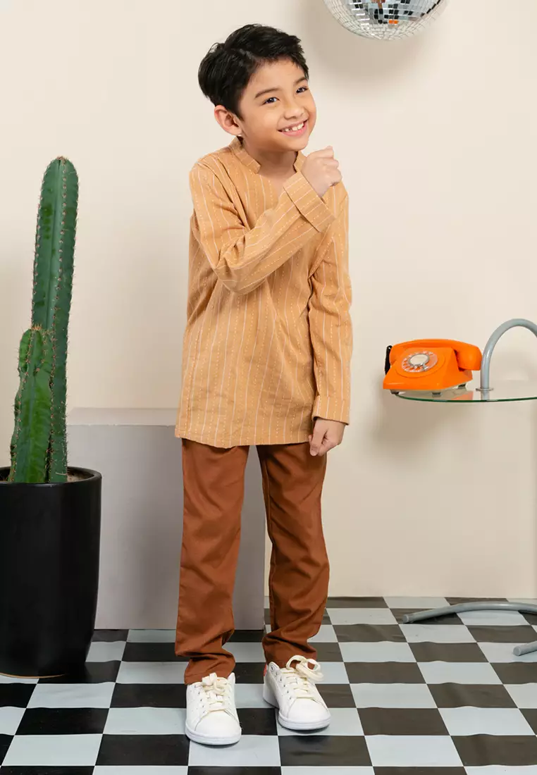 Cotton V-Neckline Baju Melayu Set