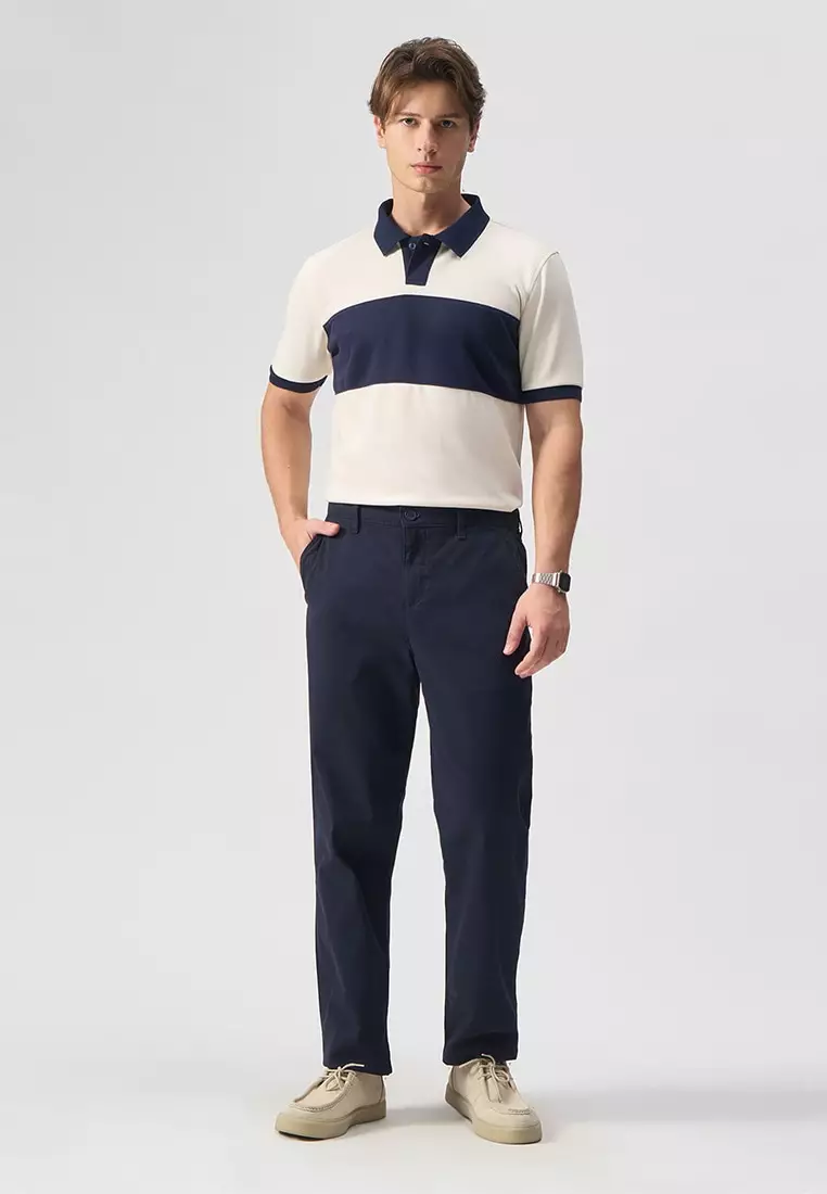 Color Block Pique Polo Shirt