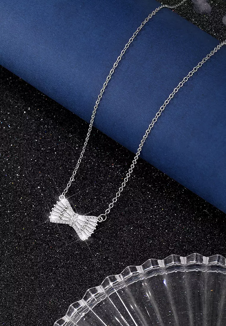 Kalung Wanita Berlian Perhiasan Original Fashion Luxury Dilapisi Platinum Anti Pudar Kalung Cewek