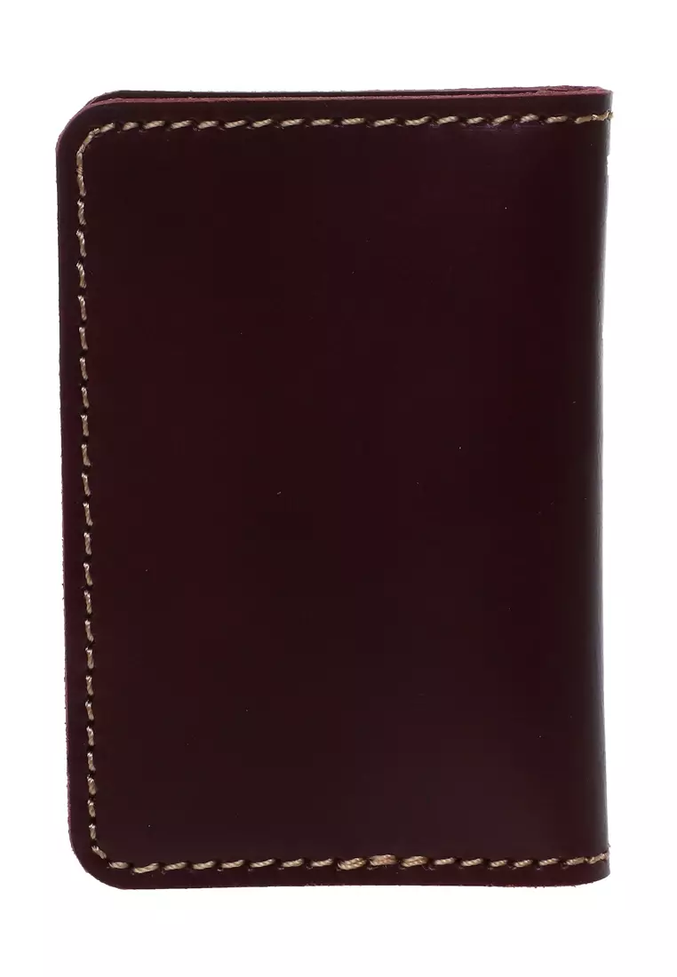 Zackly Card Holder Wallet Dompet Kartu Handmade Many Slot Material Genuine Leather 025 ORIGINAL - Red