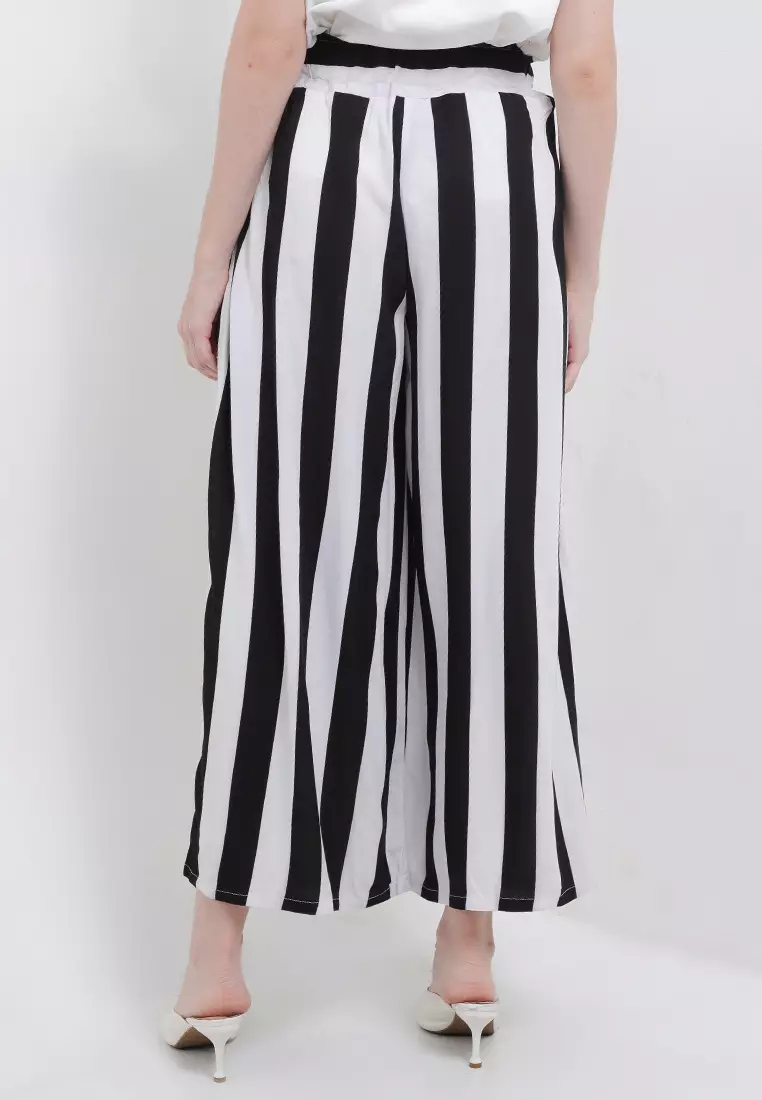 Celana Panjang Kulot Motif Garis Besar