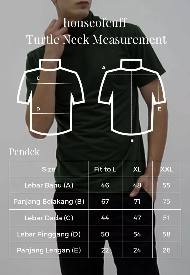 Turtle neck shirt kerah tinggi lengan pendek hijau army kaos polos houseofcuff