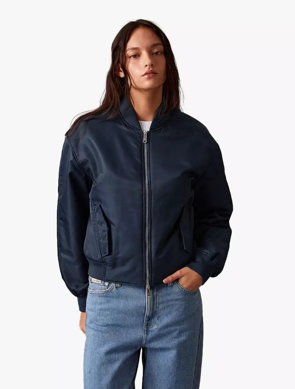 Calvin Klein - Padded Nylon Bomber Jacket - Navy - navy