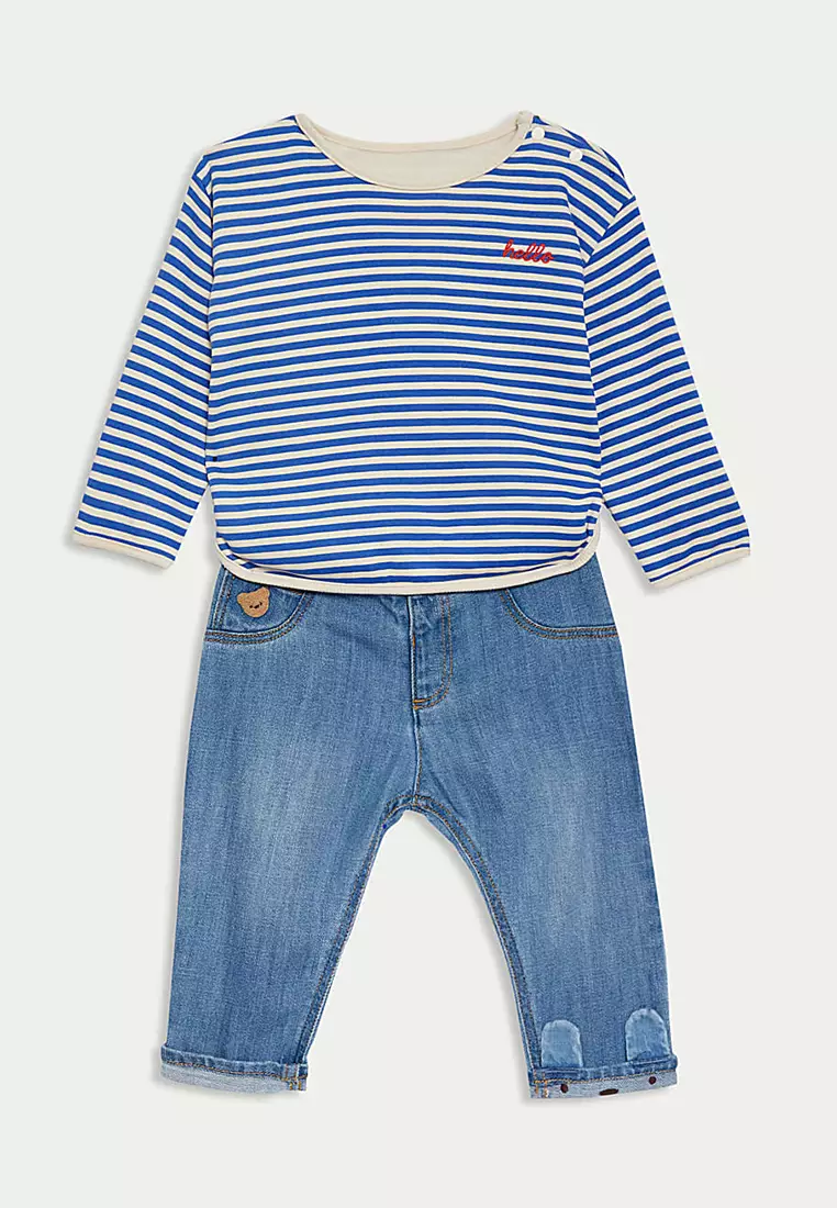 2Pc Cotton Rich Top & Bottom Outfit