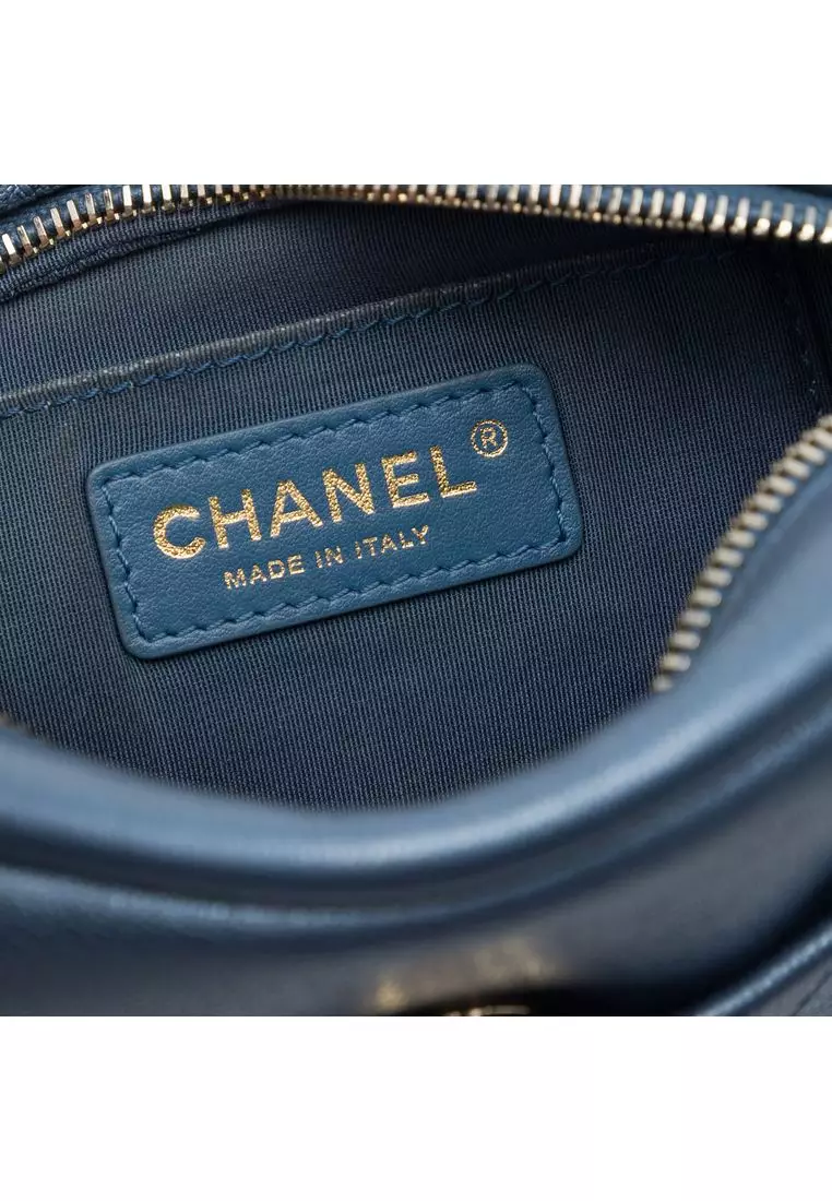 Pre-Loved Chanel Small Quilted Metallic Goatskin Casual Trip Camera Bag