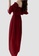 Miss M Curve red Front Drawstring Ruched Overlapped Off Shoulder Solid Dress 34C12AA7B8FCF4GS_4