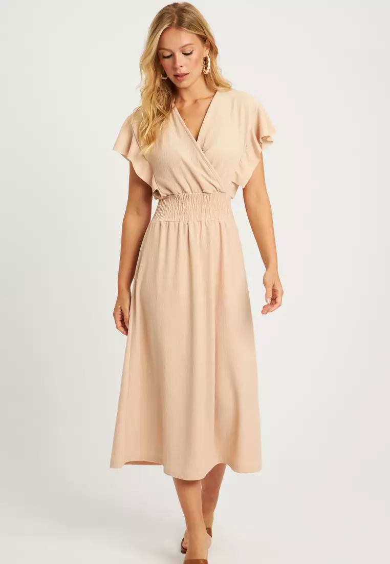 Double Breasted Midi Wrap Dress