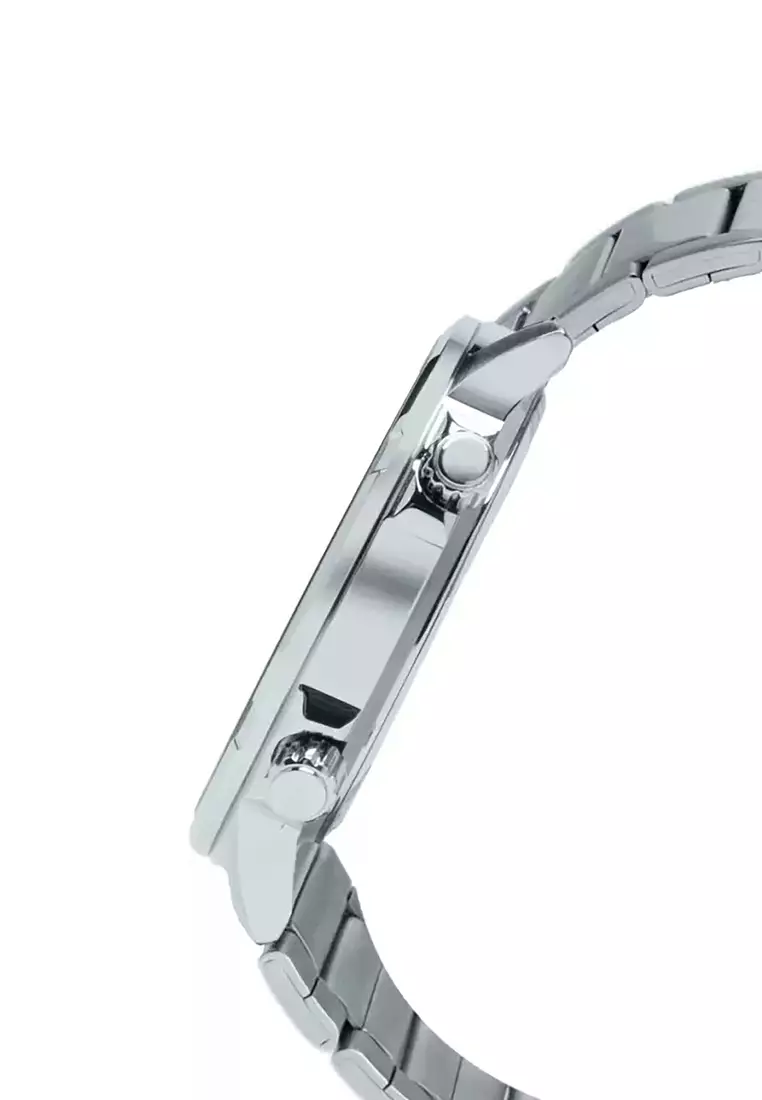 Men's Analog Watch MTD-130D-1A2 Silver Stainless Steel Strap Compass Watch