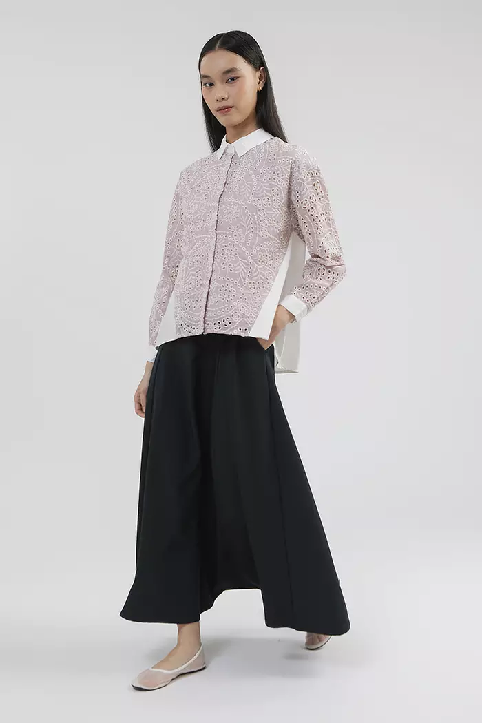 COTTONINK - Atasan Kemeja Wanita Pink Embroidered Badu #SpringCollection2025