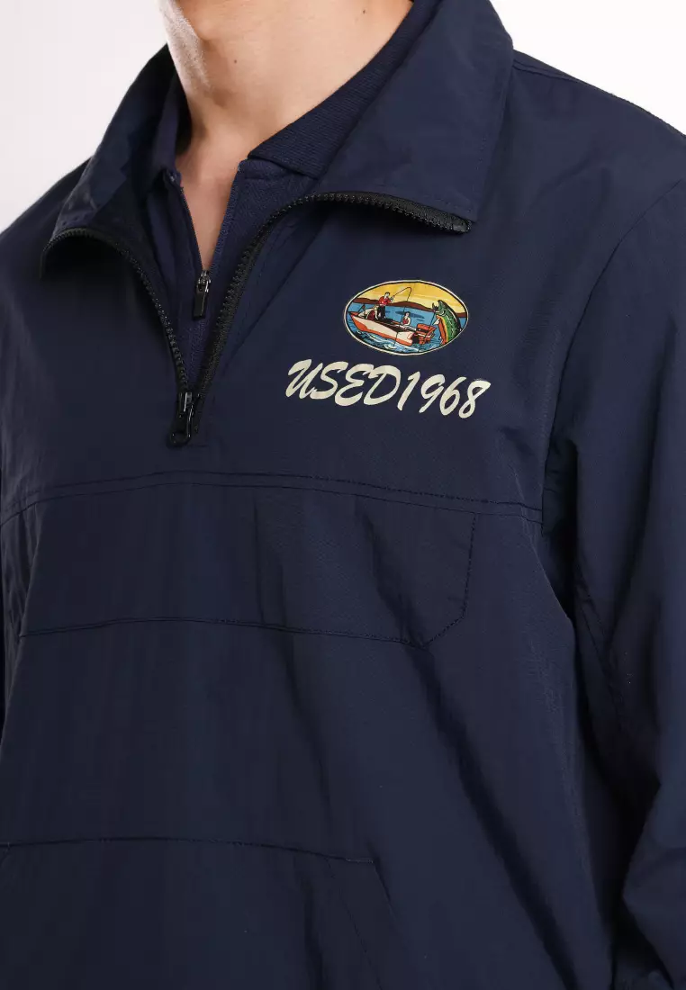 Used 1968 - Napariri Jacket Pria Windbreaker Regular Navy