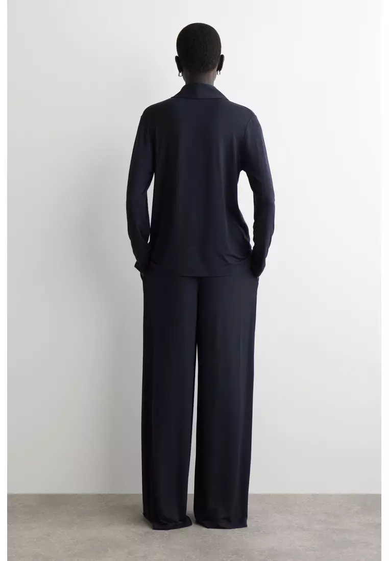FLUID JERSEY WIDE-LEG TROUSERS