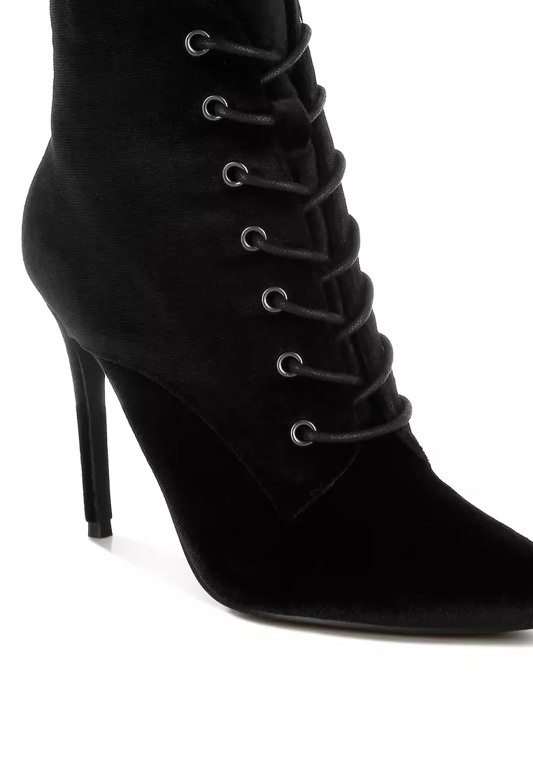Sepatu Suede Ankle Boots High Heel Buy London Rag Velvet High