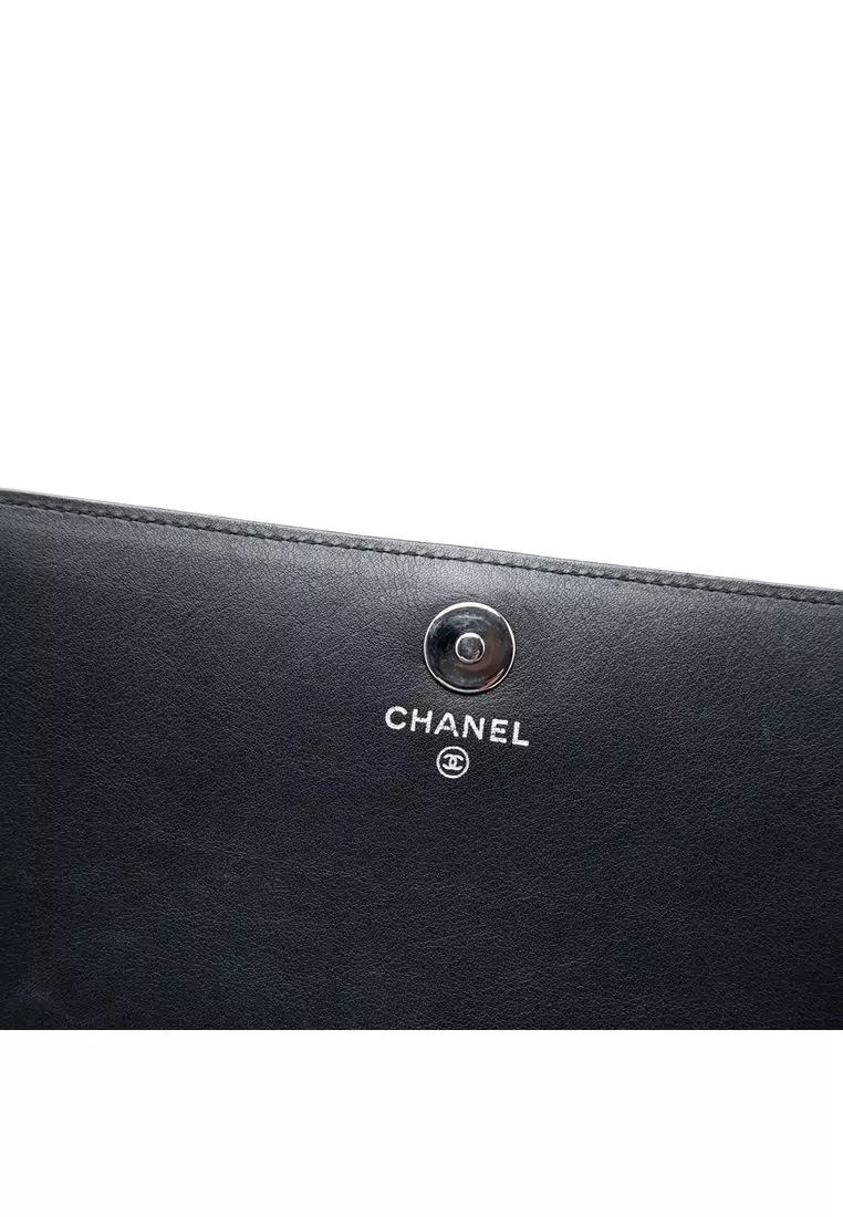 Pre-Loved Chanel Cc Patent Strass Embellished Wallet On Chain