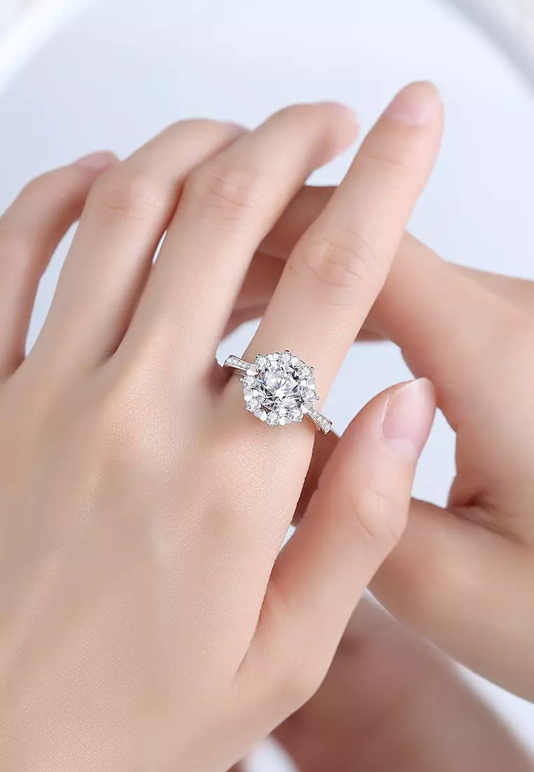 Cincin Wanita Original R003 Berlian Perhiasan Cewek Luxury Fashion Free Size Anti Luntur Dilapisi Platinum